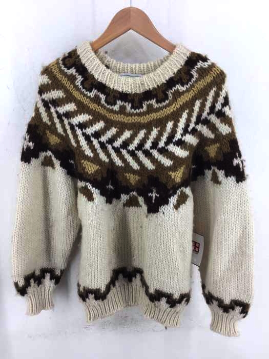 METODOS（フルギ） ノルディック柄　クルーネックニット メンズ トップス