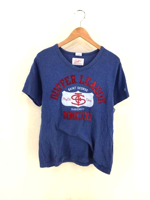 The DUFFER of ST.GEORGE(ザダファーオブセントジョージ) Vネック フロッキープリントTEE メンズ トップス