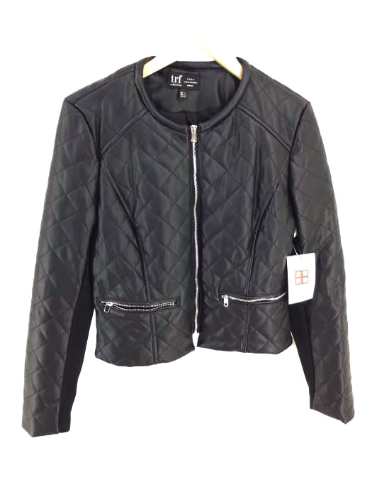 ZARA trafaluc（ザラトラファルック） フェイクレザー キルティングノーカラージャケット レディース アウター