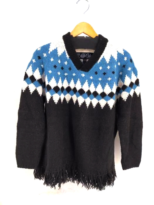 CALEE(キャリー) 18AW V NECK FRINGE WOOL KNIT SWEATER メンズ トップス