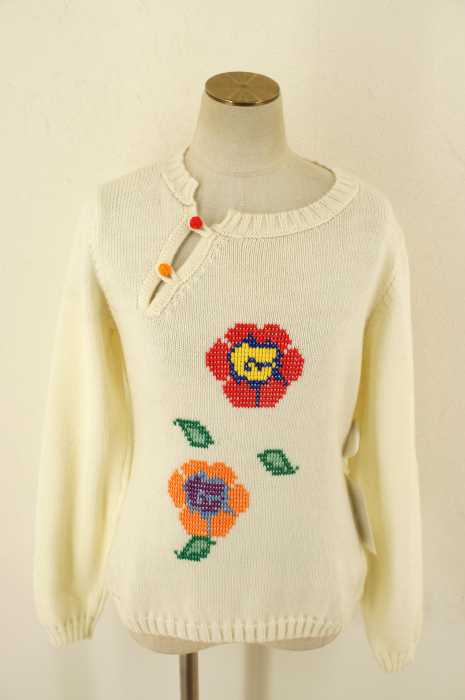 CAROLINA K (カロリーナ) 花刺繍ウールニットトップス レディース トップス