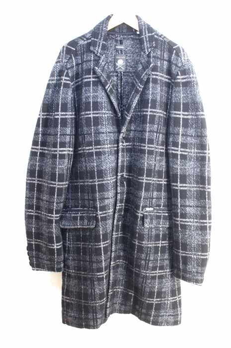 DIESEL （ディーゼル） チェック柄チェスターコート メンズ アウター