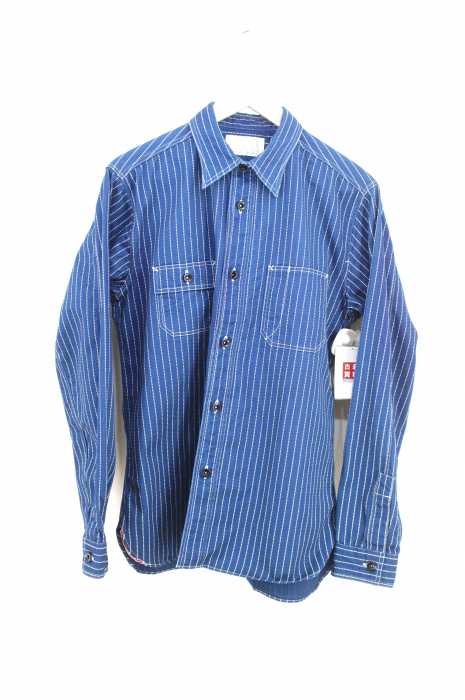 SUGAR CANE (シュガーケーン) 8.5oz マチ付ストライプワークシャツ メンズ トップス