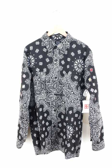 OAXACA（オアハカ） BANDANA SHIRT バンダナ柄 袖刺繍コットンボタンシャツ メンズ トップス