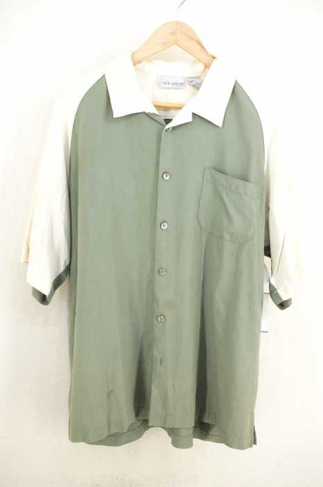 Croft&Barrow(クラフトアンドバロー) シルクラグランオープンカラーシャツ メンズ トップス
