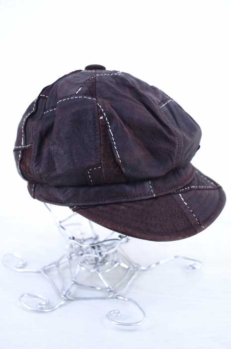 NEW YORK HAT（ニューヨークハット） USA製 レザー パッチワーク キャスケット メンズ 帽子