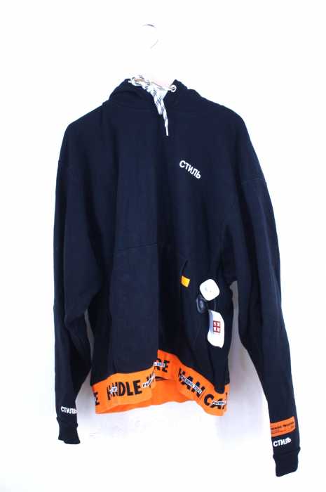 HERON PRESTON（ヘロン プレストン） ロゴテープリブプルオーバーパーカー メンズ トップス