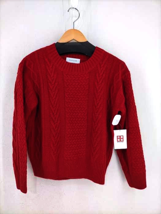 SIMPLICITE(シンプリシテェ) 19AW 鹿の子ケーブルクルーネックプルオーバー レディース トップス