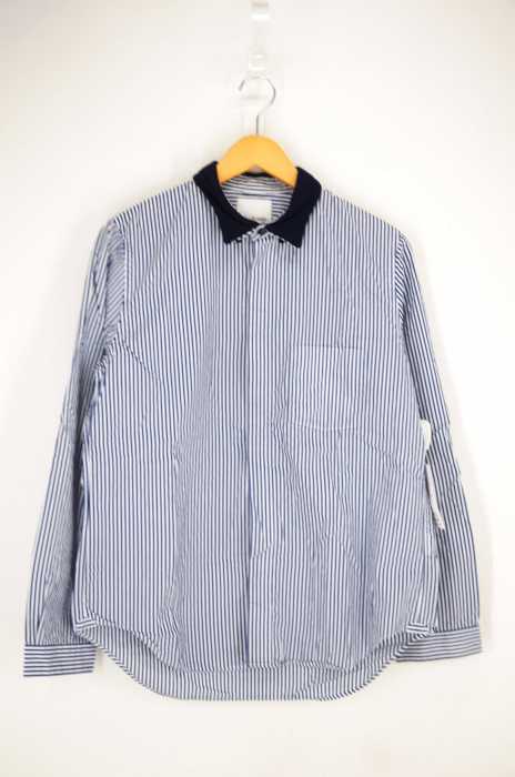 STILL BY HAND （スティルバイハンド） 襟ニット切替ストライプシャツ メンズ トップス