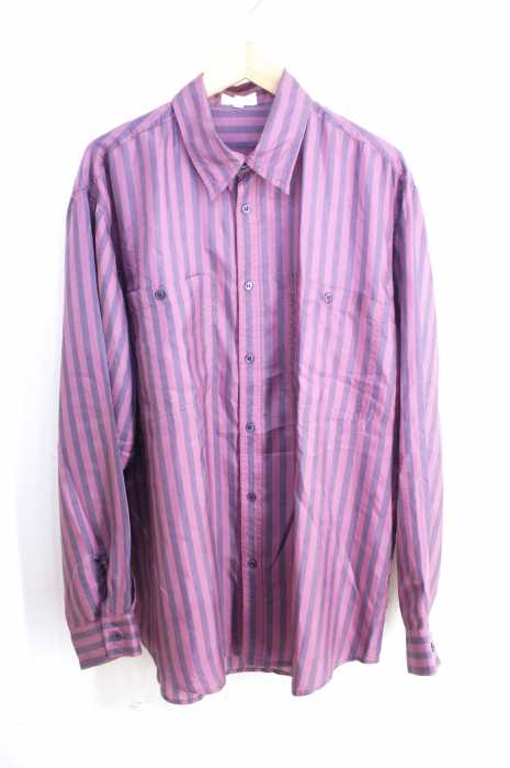 USED古着 (ユーズドフルギ) ストライプ柄シルクシャツ メンズ トップス