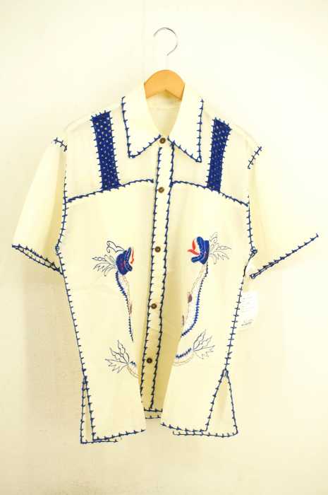 USED古着  （ユーズドフルギ） 刺繍アロハシャツ メンズ トップス