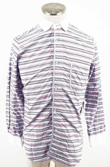 JUNYA WATANABE COMME des GARCONS MAN（ジュンヤワタナベコムデギャルソンマン） AD2010ボーダーボタンシャツ メンズ トップス