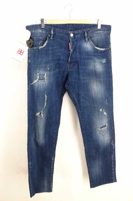 DSQUARED2 （ディースクエアード） 14SS ダメージ加工 ストレートデニム メンズ パンツ