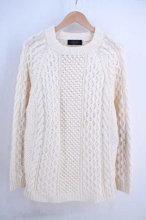 UNUSED アンユーズド Hand-knit cable crew neck sweater ハードキルトニットセーター US0954-C204S2 ホワイト UNUSED （アンユーズド） Hand-knit cable crew neck sweater ケーブル