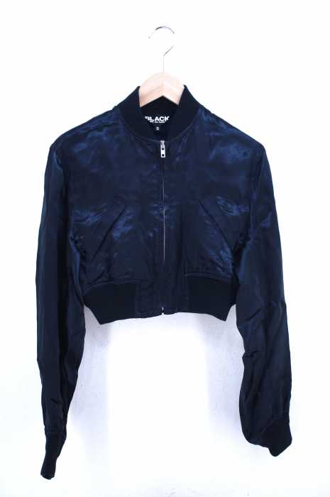 BLACK COMME des GARCONS (ブラックコムデギャルソン) AD2013 ショート丈サテンブルゾン レディース アウター