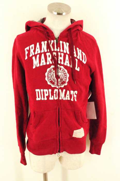 FRANKLIN&MARSHALL (フランクリンマーシャル) 裏起毛プリントスウェットジップパーカー メンズ トップス