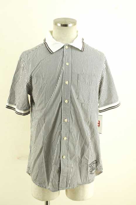 F.C.R.B. FIVE×NIKE （ナイキ） ボーダー柄半袖切替シャツ メンズ トップス