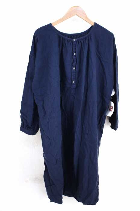 nest Robe （ネストローブ） バンドカラーリネンギャザープルオーバーシャツワンピース レディース ワンピース