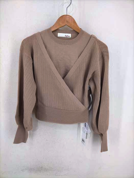 Lily Brown（リリーブラウン） 21AW 後リボンレイヤードニットトップス レディース トップス