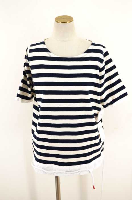.efiLevol （エフィレボル） Hem Cord Border T-Shirt 裾切替ボーダーカットソー レディース トップス