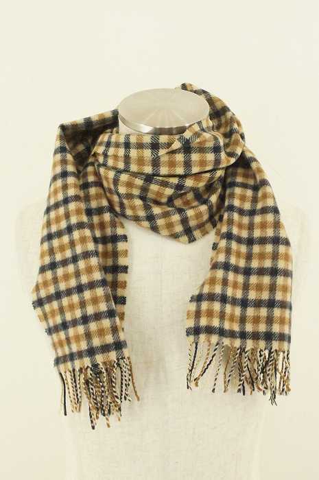 AQUASCUTUM (アクアスキュータム) カシミアチェックマフラー メンズ ファッション雑貨