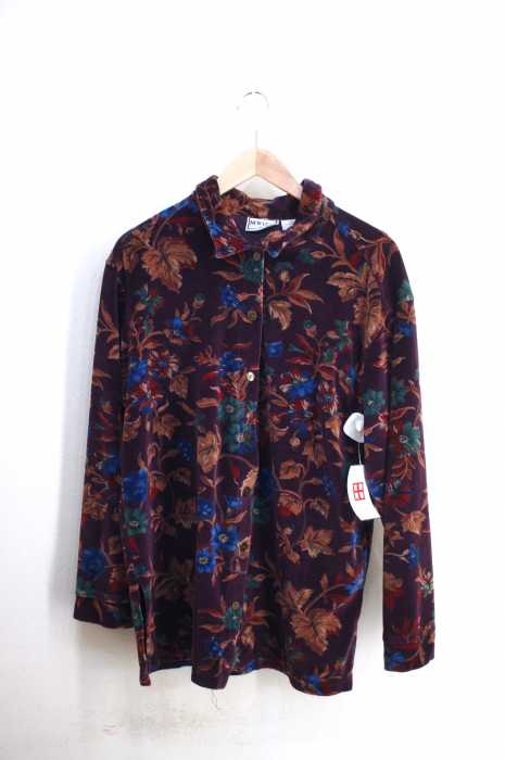 USED古着  （ユーズドフルギ） NEW LOOK　花柄起毛ボタンシャツ メンズ トップス