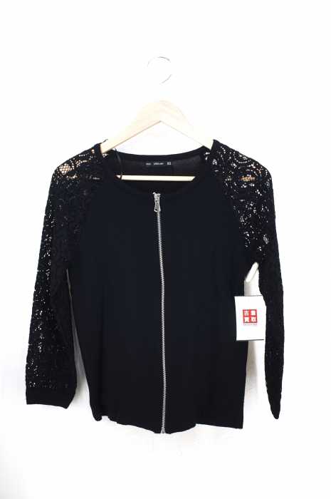 ZARA(ザラ) ノーカラー リブニットブルゾン レディース アウター