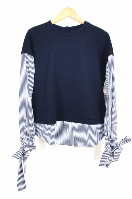 ZARA trafaluc（ザラトラファルック） シャツドッキングデザインクルーネックプルオーバー レディース トップス