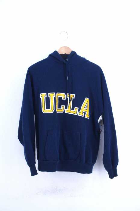 USED古着 (ユーズドフルギ) UCLA 染み込みカレッジロゴプリントパーカー メンズ トップス