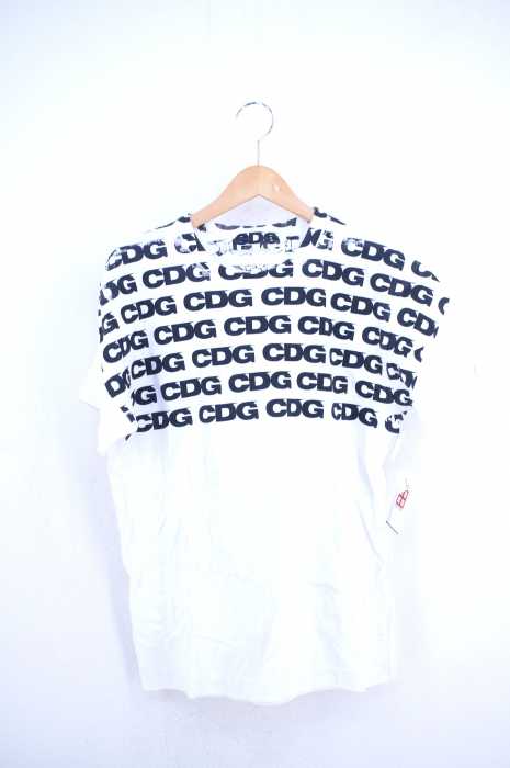 CDG COMME des GARCONS （シーディージー コムデギャルソン） AD2018 ラバーコーティングロゴプリントTシャツ メンズ トップス