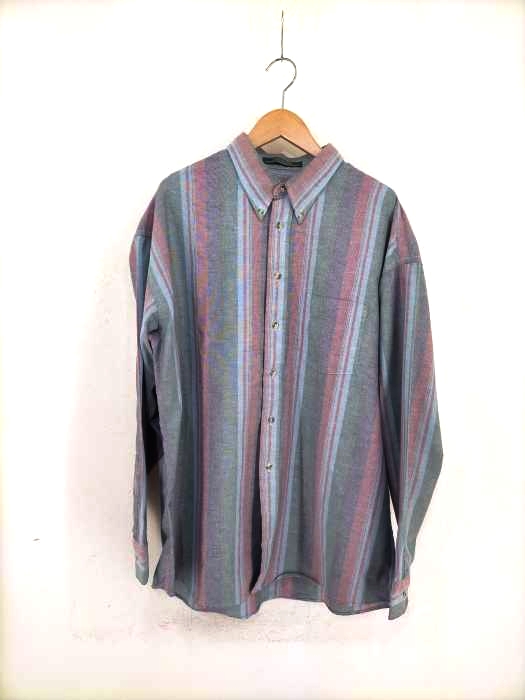USED古着（ユーズドフルギ） 90S ストライプ柄ボタンダウンシャツ メンズ トップス