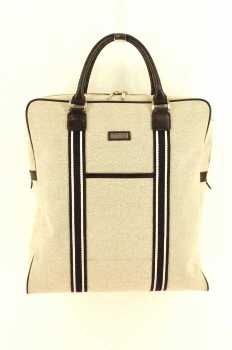 BURBERRY BLACK LABEL （バーバリーブラックレーベル） レザー切替キャンバスハンドバッグ メンズ バッグ