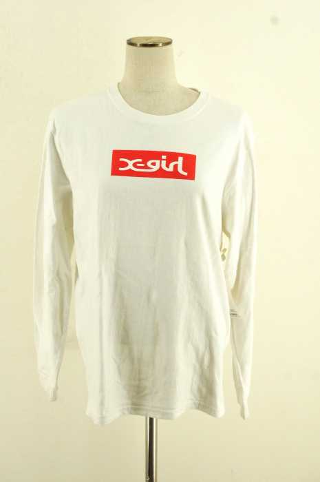 X-girl (エックスガール) ボックスロゴロングスリーブトップス レディース トップス