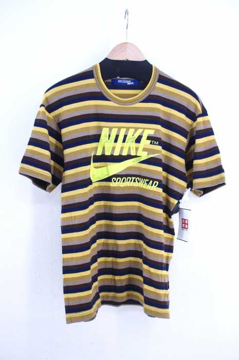 JUNYA WATANABE COMME des GARCONS MAN×NIKE（ジュンヤワタナベコムデギャルソンマン  ナイキ） AD2004　ボーダー柄ロゴプリントTシャツ メンズ トップス