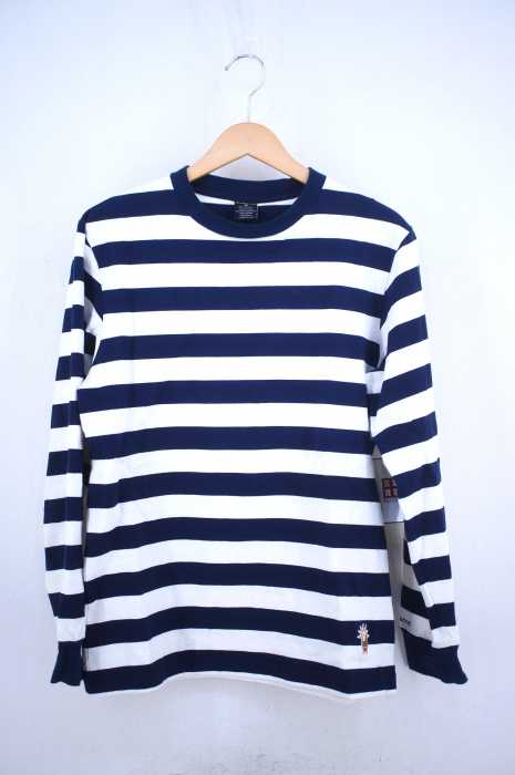 Back Channel（バックチャンネル） ロゴ刺繍ボーダー柄ロングスリーブTシャツ メンズ トップス