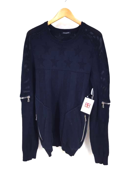 BALMAIN（バルマン） American Flag mesh sweatshirt メンズ トップス