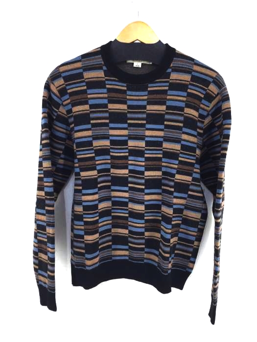 AQUASCUTUM（アクアスキュータム） イタリア製 総柄ニット メンズ トップス