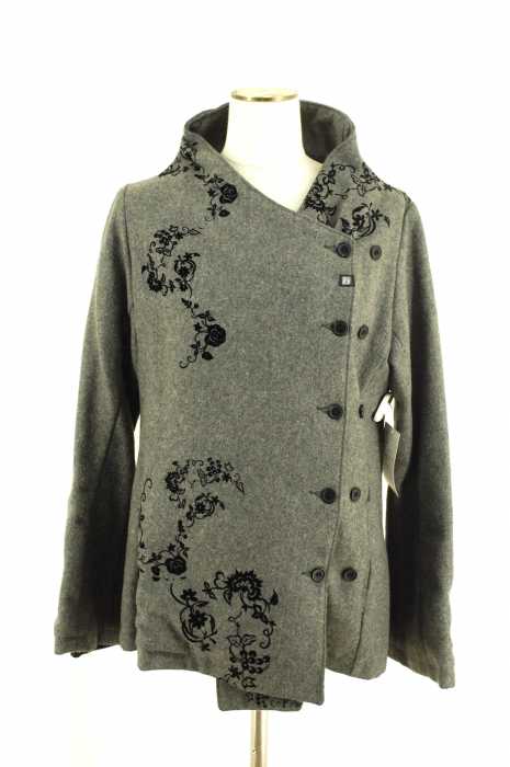 gouk フロッキープリントコート　着丈約92 Gouk (ゴウク) フロッキープリントコート レディース アウター