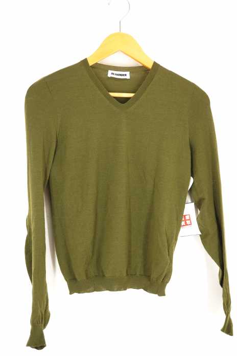 JIL SANDER (ジルサンダー) Vネックハイゲージニット レディース トップス
