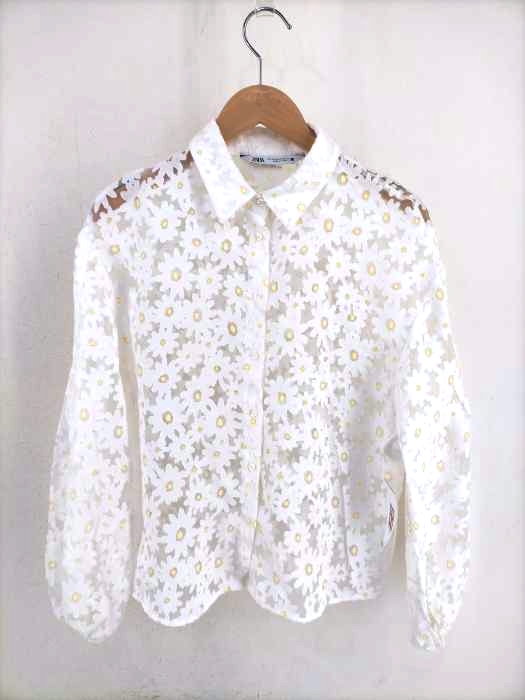 ZARA(ザラ) レーストップス 花柄 レディース トップス