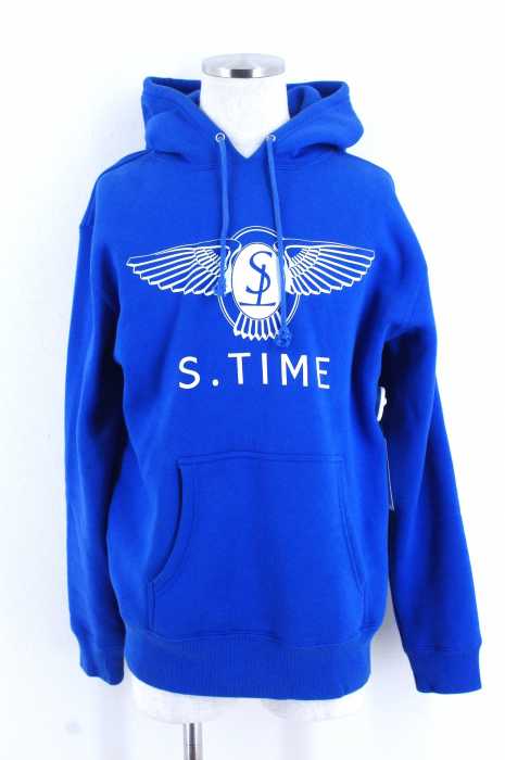 s.time プリントプルオーバーパーカー メンズ トップス