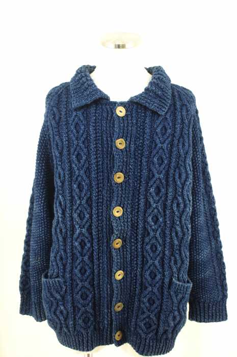 INVERALLAN （インバーアラン） インディゴ染め3Aカーディガン メンズ トップス