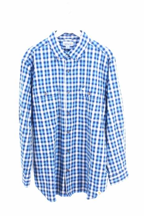 Carhartt （カーハート） オンブレチェック柄 コットンロングボタンダウンシャツ メンズ トップス