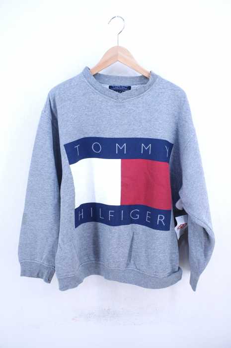 TOMMY HILFIGER （トミーヒルフィガー） デカロゴプリントVネックスウェット メンズ トップス