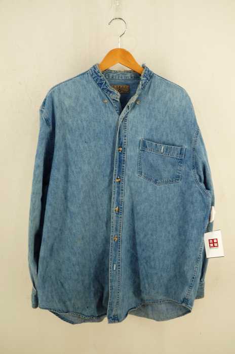 USED古着 (ユーズドフルギ) FALGO リメイク デニムノーカラーシャツ メンズ トップス