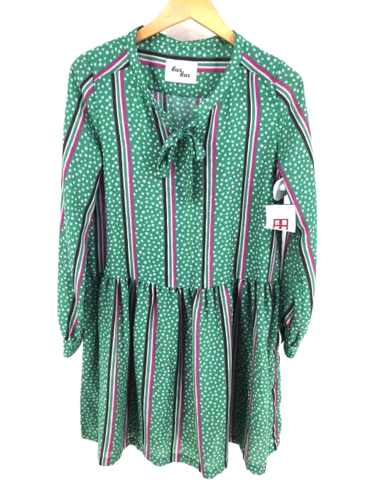 Kuskus クスクス ドット柄ギャザー切替フレアワンピース レディース ワンピース ブランド古着買取販売バズストア