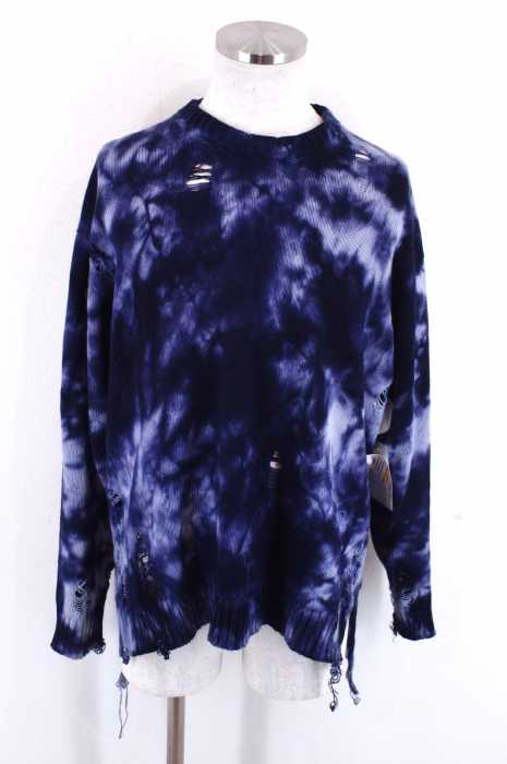 MIHARA YASUHIRO（ミハラヤスヒロ） 15SS　ダメージ加工タイダイニットトップス メンズ トップス