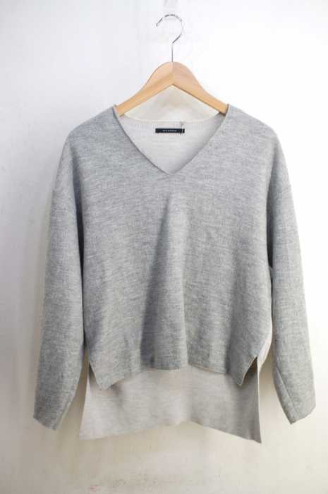 MACPHEE (マカフィー) ニットコンビVネックプルオーバー レディース トップス