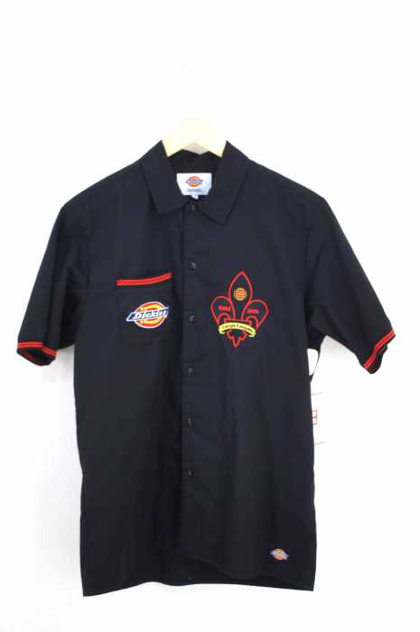 Dickies （ディッキーズ） ロゴワッペン付き半袖ワークシャツ メンズ トップス