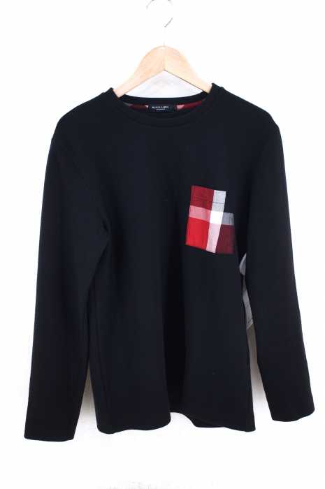 BLACK LABEL CRESTBRIDGE（ブラックレーベルクレストブリッジ） チェック柄ポケットクルーネックL/S TEE メンズ トップス